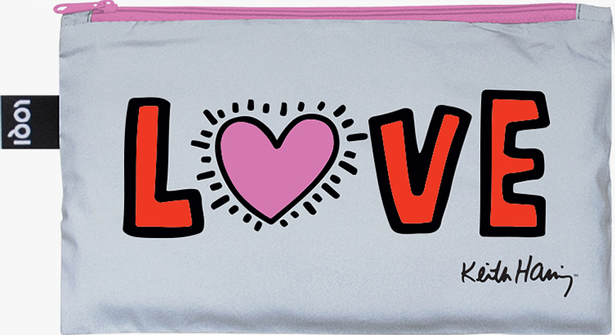 Trousses de toilette Museum Keith Haring avec revêtement réfléchissant, lot de 3