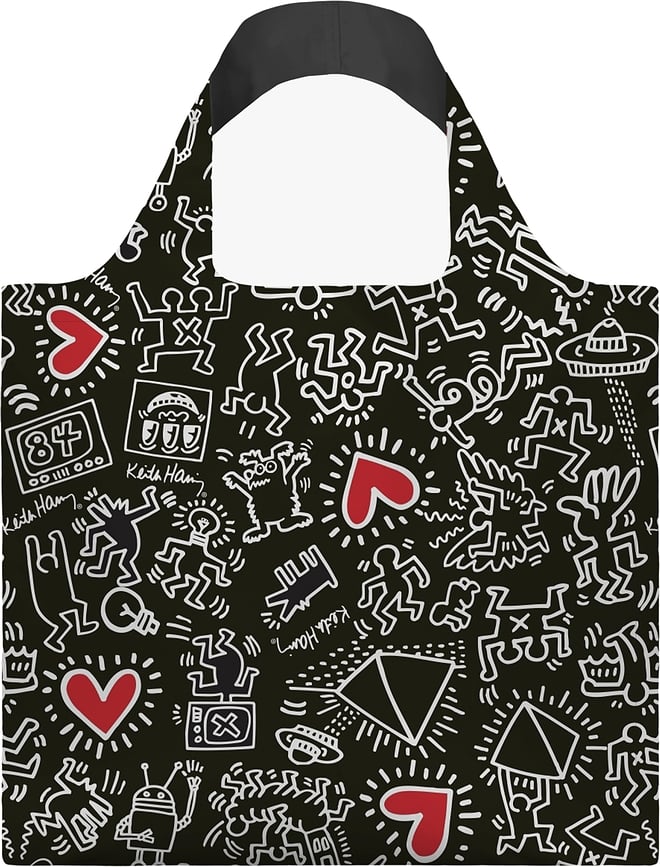 Τσάντα LOQI Museum Keith Haring Black Pattern από ανακυκλωμένα υλικά