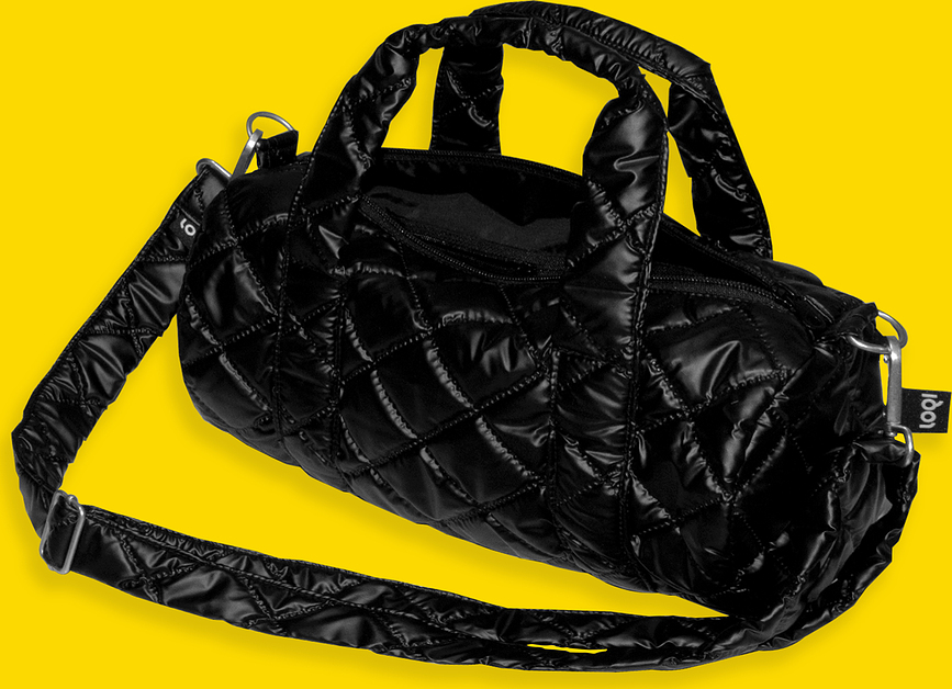 Τσάντα LOQI Weekender Artist Metallic Puffy M μαύρη
