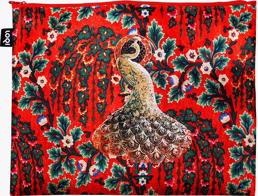 Vrecká LOQI Artist Decorative Art Tapestry Toile de Jouy Peacock z recyklovaného materiálu, 3 ks