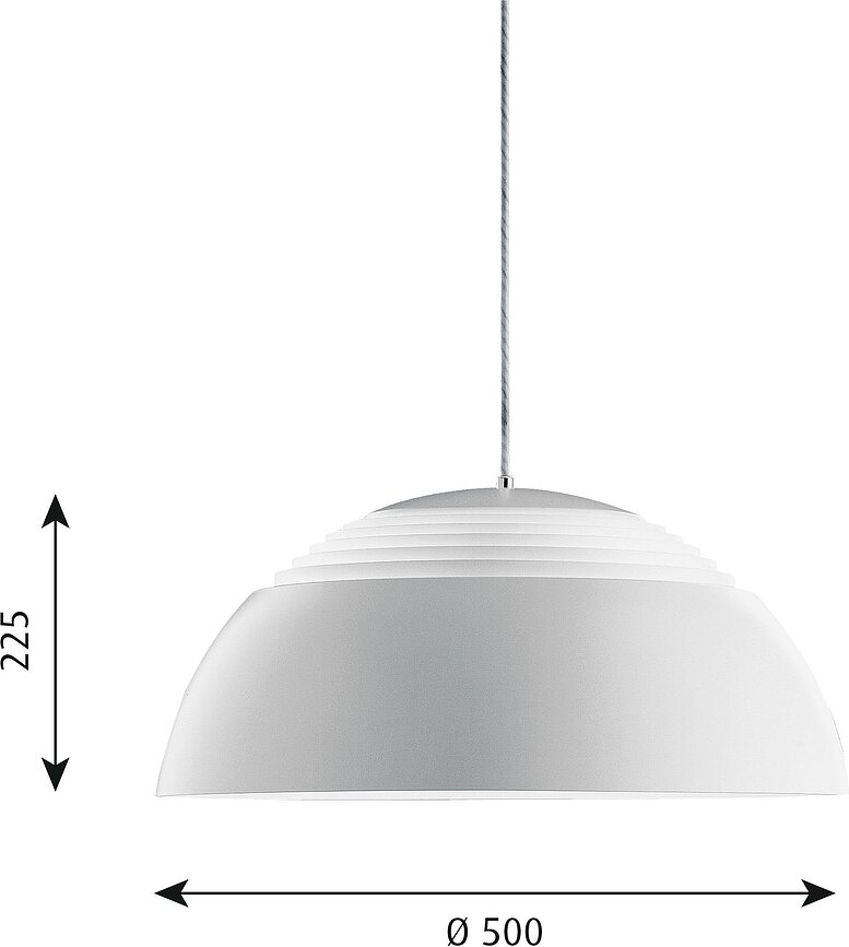 AJ Royal Viseča svetilka LED, 2700K, 50 cm, črna