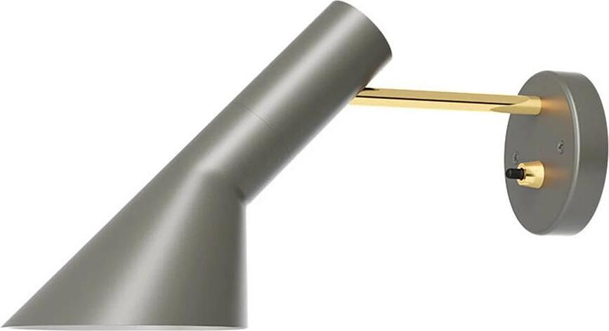 AJ væglampe grå-guld med afbryder, uden synlig ledning