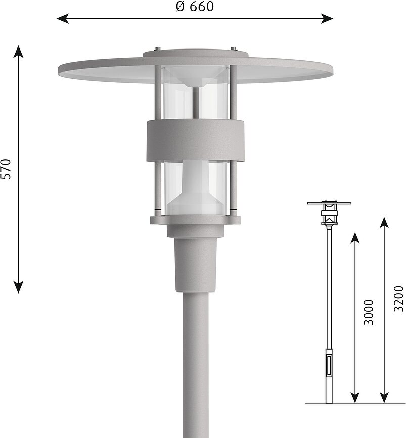 Albertslund Lampe d'extérieur Nightdim, 4000K, grise foncée