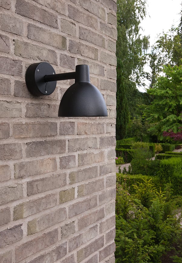 Aplique LED Toldbod, 29 cm, 4000K, negro, para exterior, con control Dali