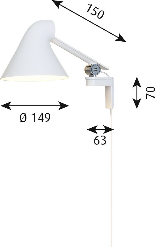 Aplique LED NJP, 3000 K, gris claro