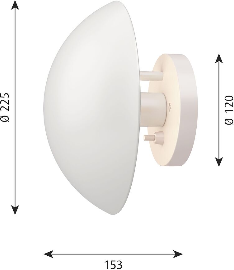 Aplique de pared PH Hat, sin cable ni interruptor visibles