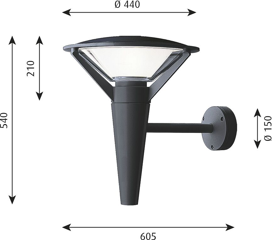 Aplique LED Kipp, 4000K, grafito, exterior