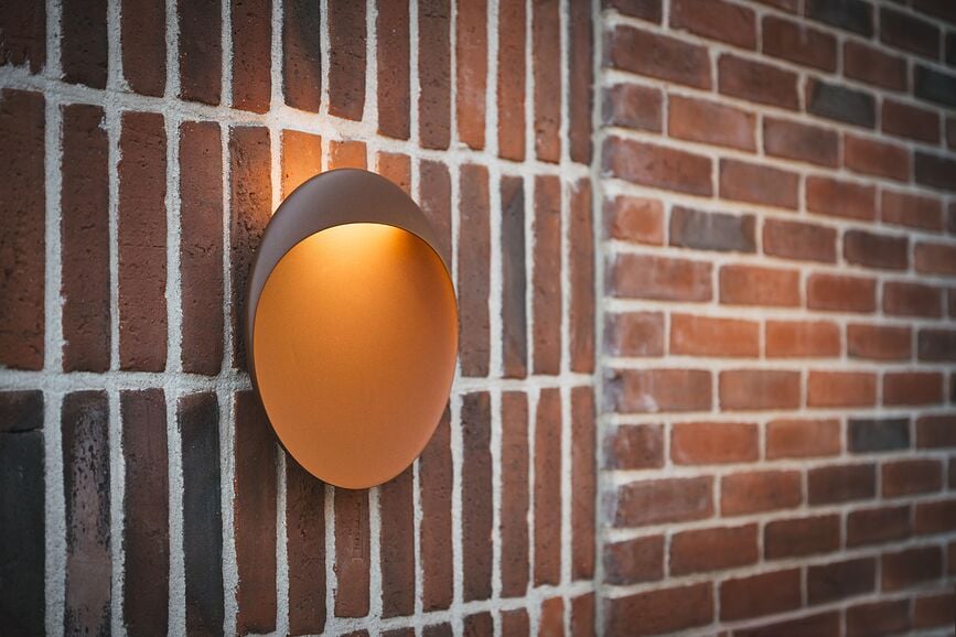 Aplique de Pared LED Flindt, para exterior, 20 cm, 3000K, blanco, regulable por corte de fase