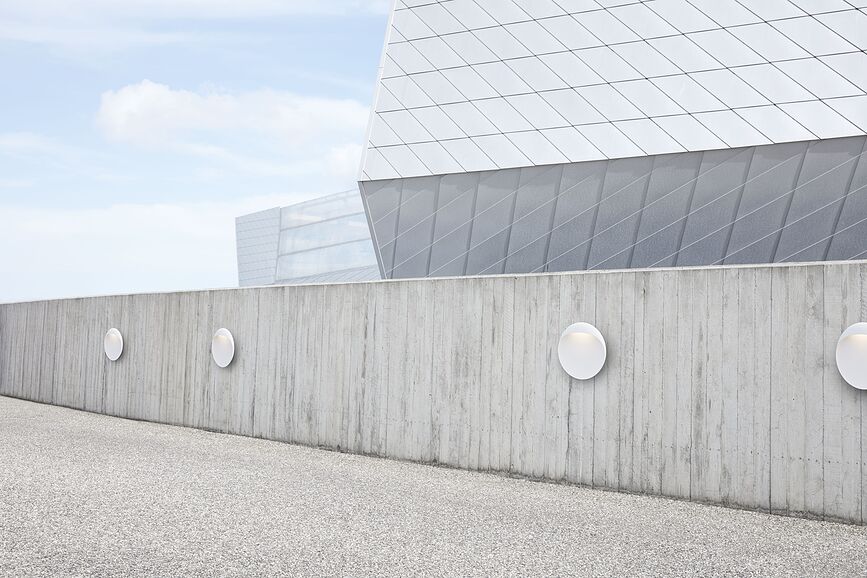 Aplique LED Flindt para exterior, 40 cm, 3000K, blanco, compatible con sistema Dali