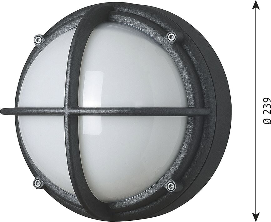 Aplique LED Skot, 3000K, difusor opal, marco antracita