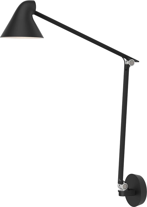 Applique murale à bras NJP LED 2700 K avec boîte de montage, noire