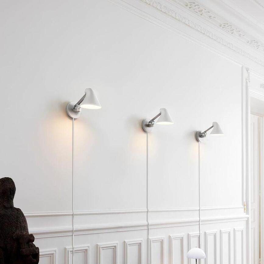 Applique murale avec boîte de montage et câble NJP LED 2700 K gris clair