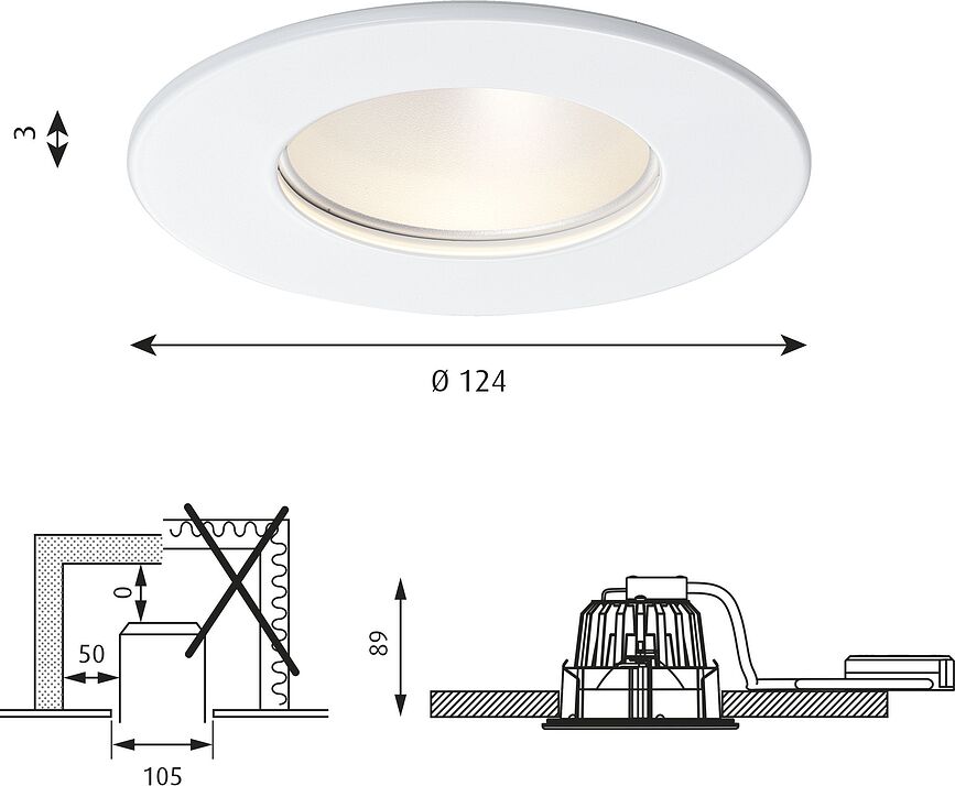 Basic Mini Plafon LED s krmiljenjem Dali, 4000K, 12,4 cm