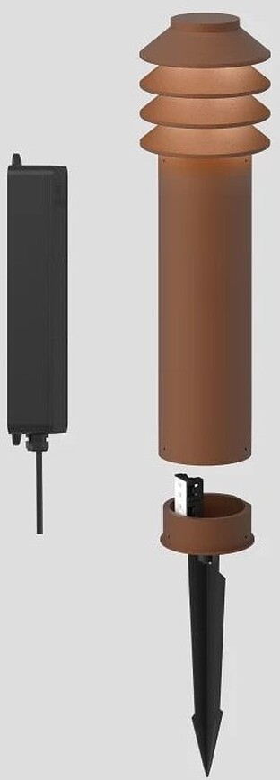 Bysted Lampe de Jardin LED 2700K L, marron, avec piquet de fixation, sans adaptateur