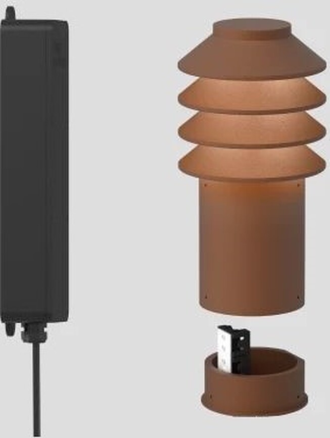 Bysted Vrtna Svetilka LED, S, 4000K, siva, z osnovnim pritrdilom in adapterjem