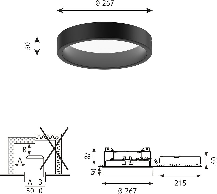Circle Plafon poluugradni LED 26,7 cm bijeli