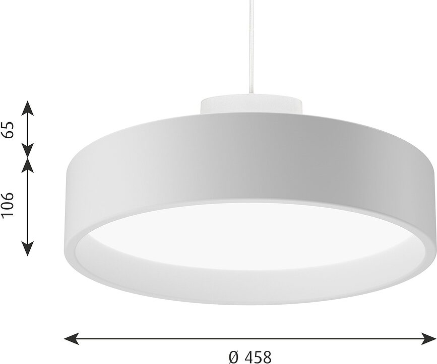 Circle Suspended Κρεμαστό Φωτιστικό LED, 4000K, HO, 45,6 cm, διαφανές, λευκό