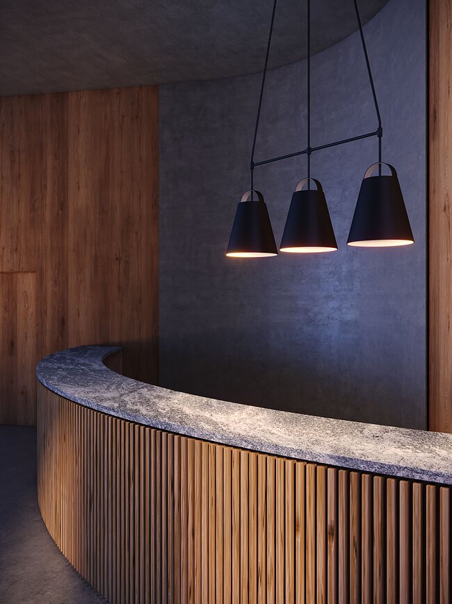 Dependant 3 Obesna napeljava, ravna, bela, medenina, 3-točkovna