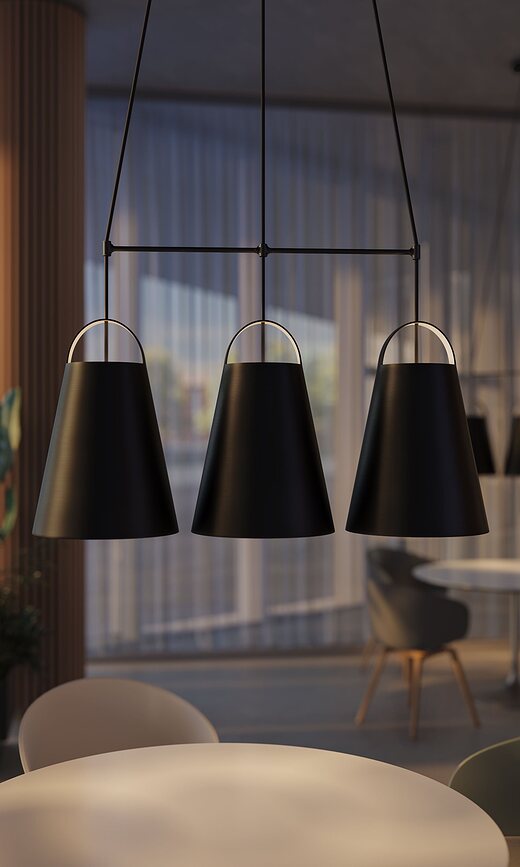 Dependant Barre de Suspension droite, blanc, laiton, 3 lumières