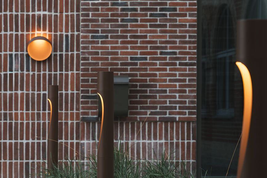 Flindt Απλίκα LED εξωτερικού χώρου, 30 cm, 3000K, λευκή, DALI