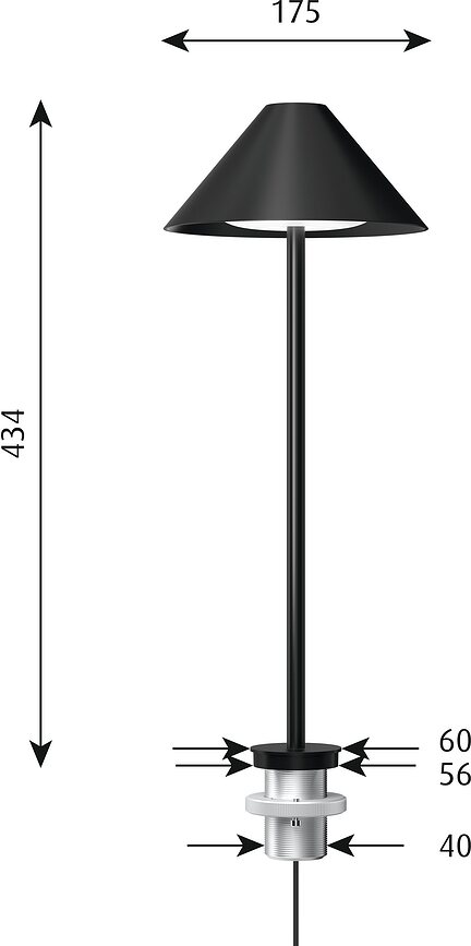 Keglen Lampe de Table avec fixation pour plateau, LED, 2700-2000K D2W, blanche