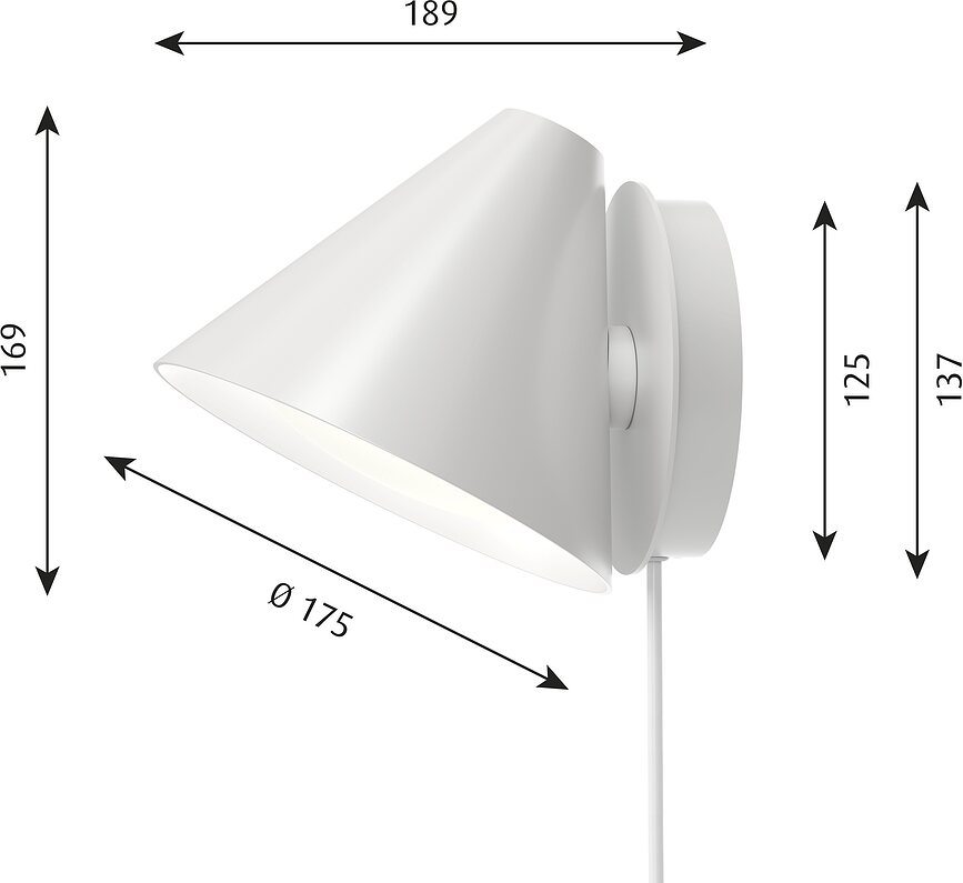 Keglen Stenska svetilka LED D2W, 2700-2000K, bela