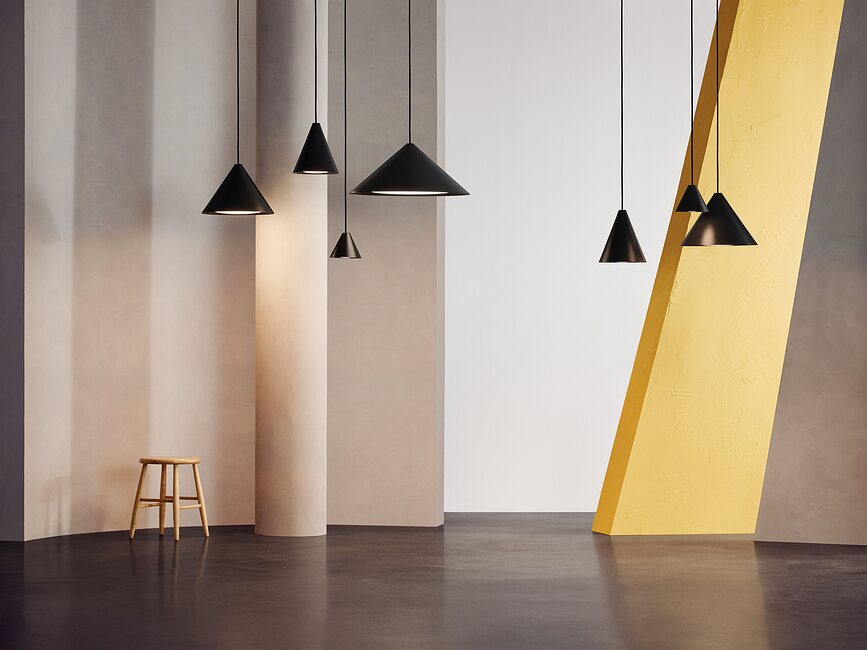 Κρεμαστό φωτιστικό Keglen LED 2700K 17,5 cm, μαύρο, έλεγχος φωτισμού Dali