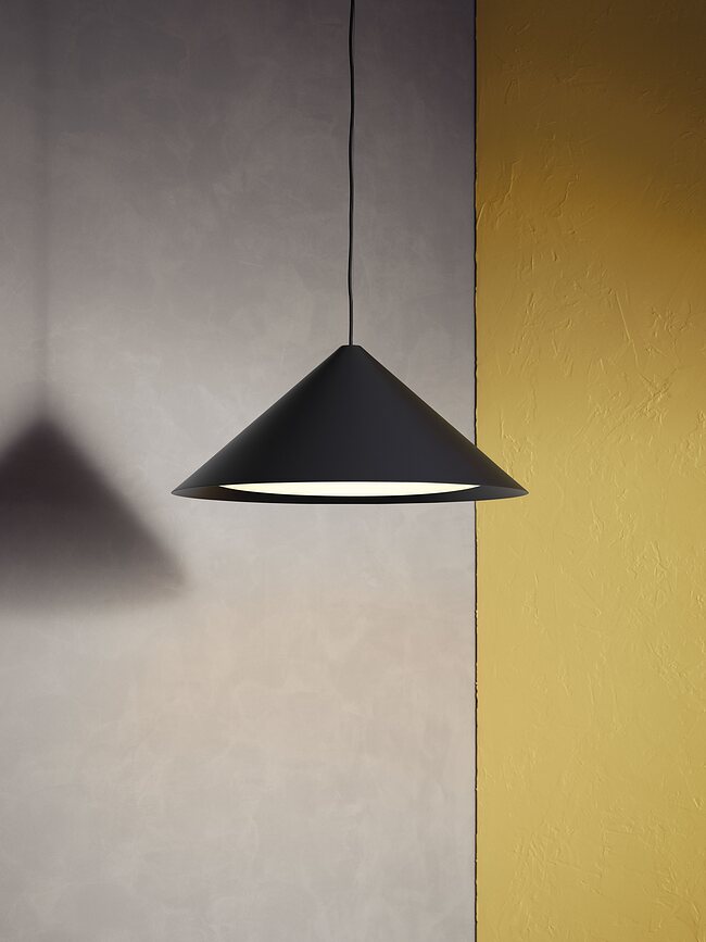 Κρεμαστό φωτιστικό Keglen LED 2700K 17,5 cm, μαύρο, έλεγχος φωτισμού Dali
