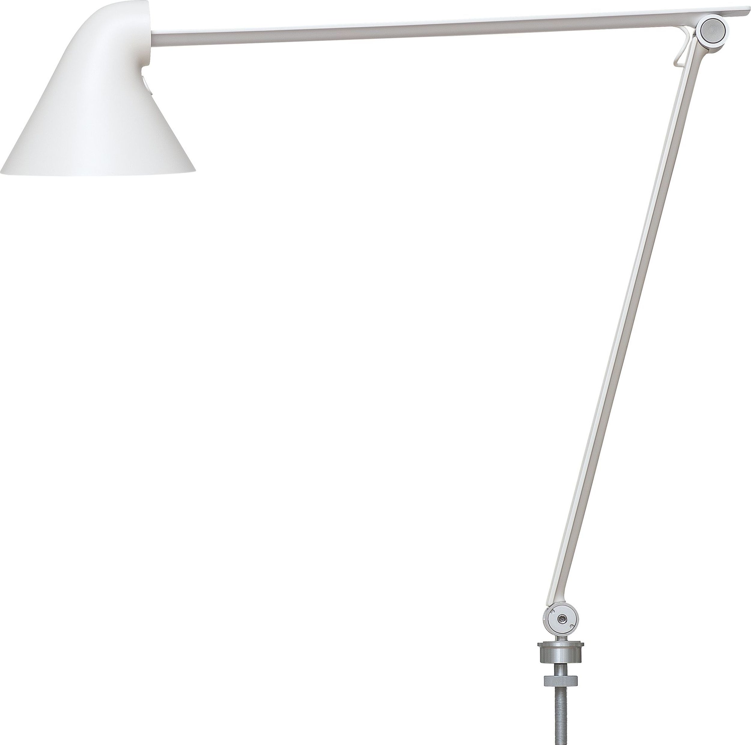 Lampa biurkowa NJP LED 2700 K biała z mocowaniem do blatu o średnicy 10 cm