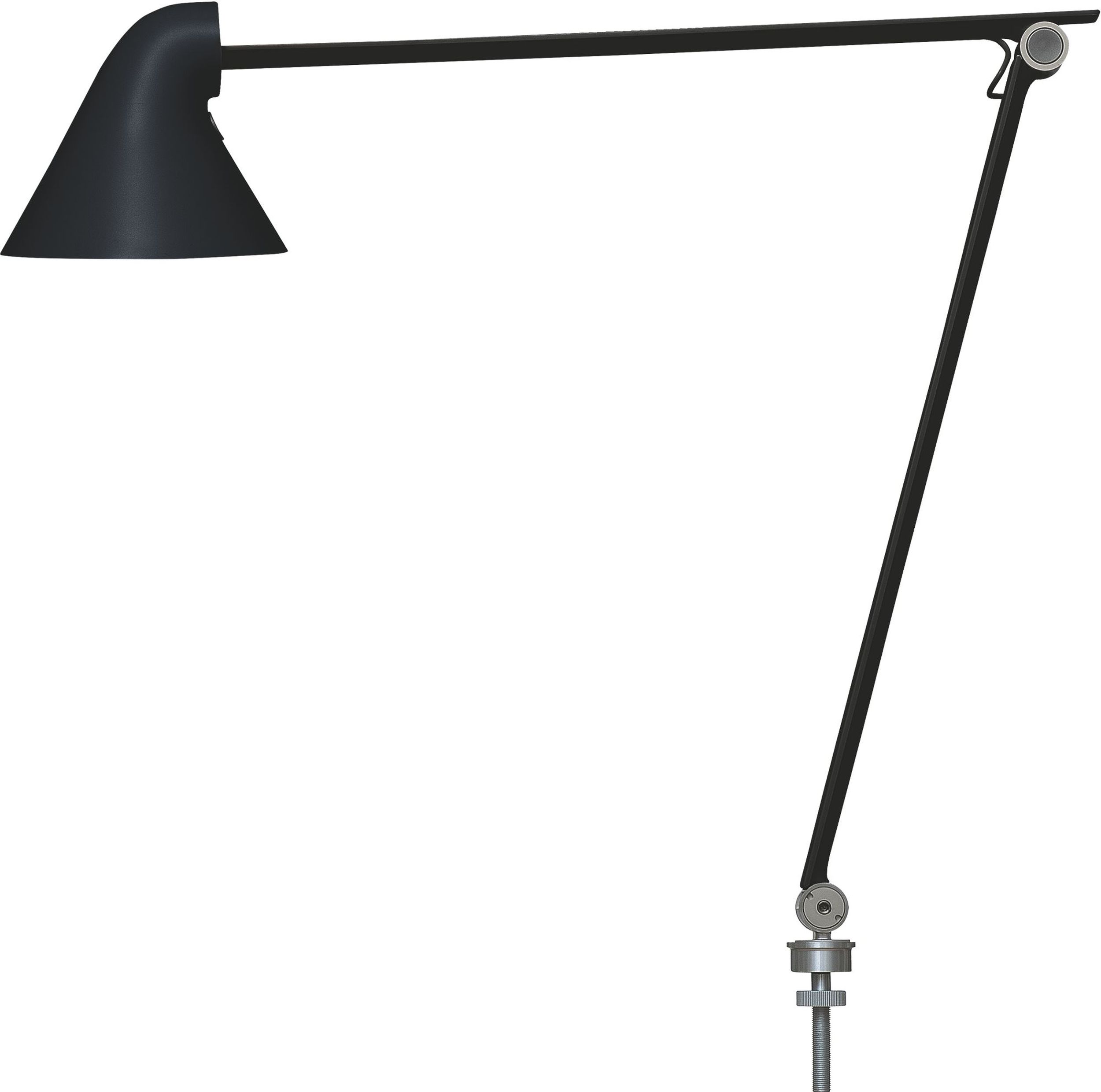 Lampa biurkowa NJP LED 2700 K czarna z mocowaniem do blatu o średnicy 10 cm