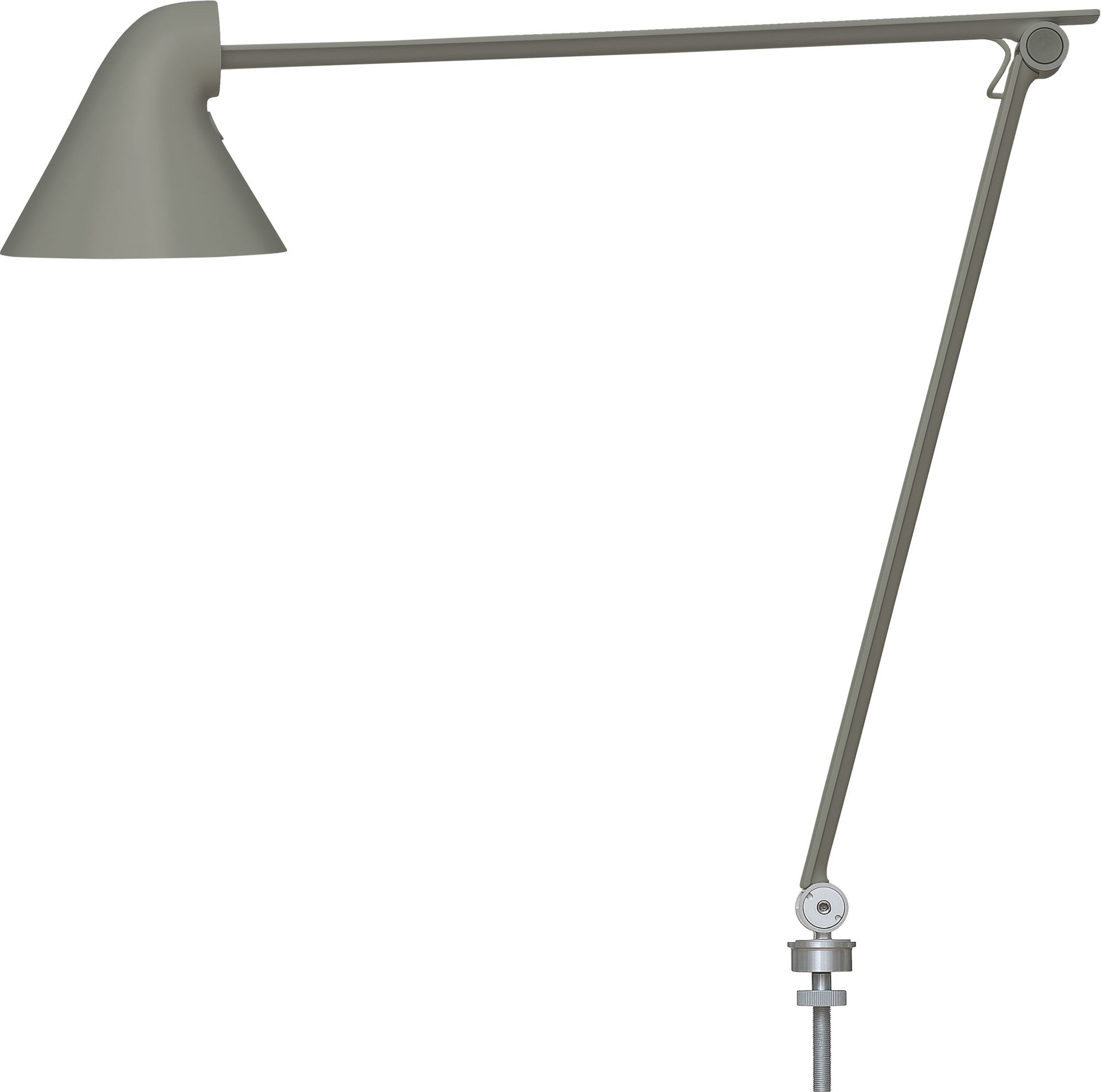 Lampa biurkowa NJP LED 3000 K ciemnoszara z mocowaniem do blatu o średnicy 10 cm