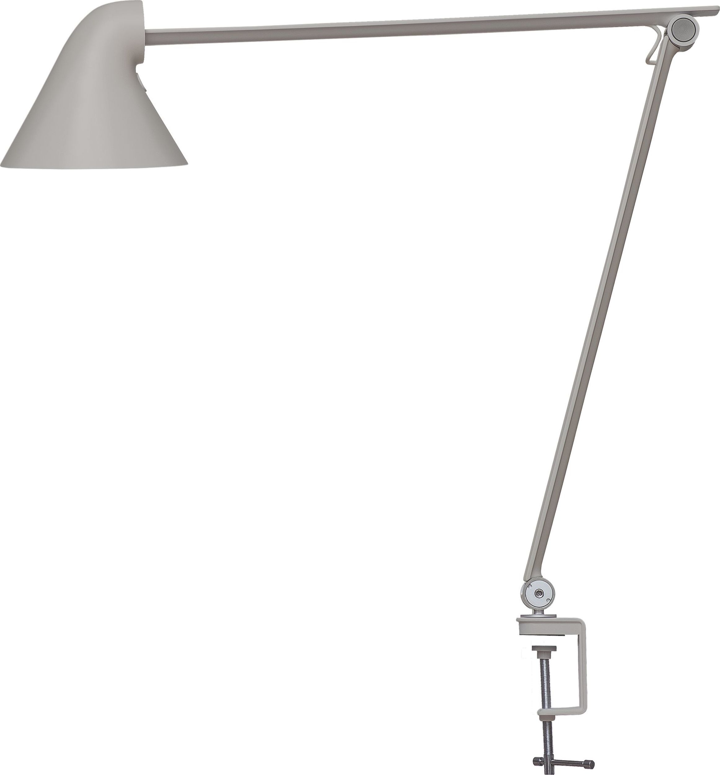 Lampa biurkowa NJP LED 3000 K jasnoszara z mocowaniem bocznym do blatu