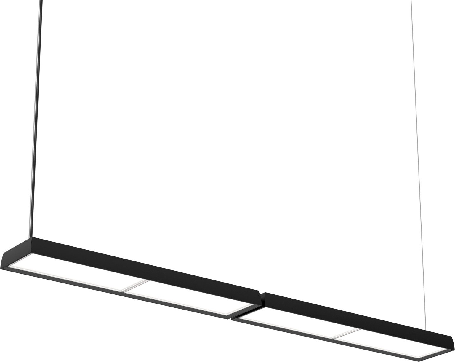 Lampa wisząca Slim Box Suspended Double LED 3000K czarna z dyfuzorem mikropryzmatycznym sterowanie oświetleniem Dali
