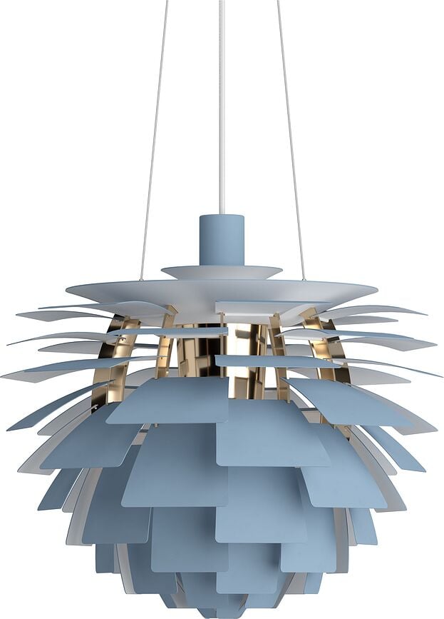 Lampada a sospensione PH Artichoke 48 cm, azzurro, ottone