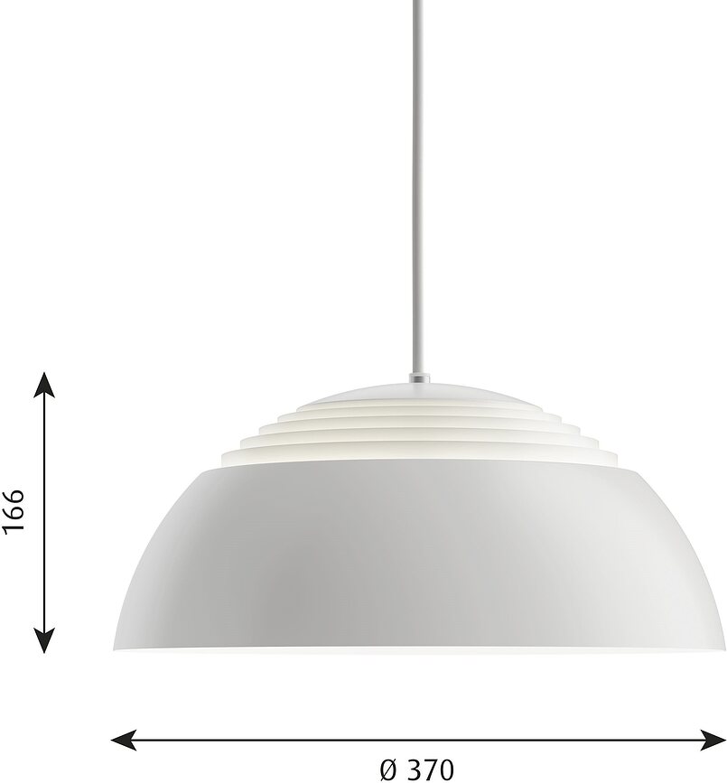 Lámpara Colgante LED AJ Royal, 37 cm, blanca, 2700K, atenuación por corte de fase