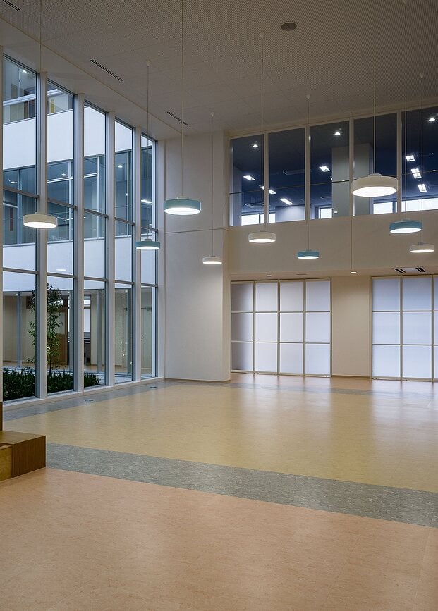 Lámpara Colgante LED Circle Suspended, 4000K HO, 45,6 cm, transparente y blanco