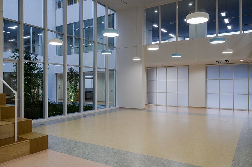 Lámpara Colgante LED Circle Suspended, 4000K HO, 45,6 cm, transparente y blanco