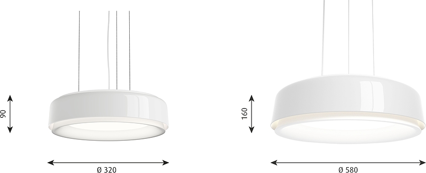Lámpara Colgante LED LP Grand Suspended, 32 cm, 4000K, blanca, regulable por corte de fase Main Dimm