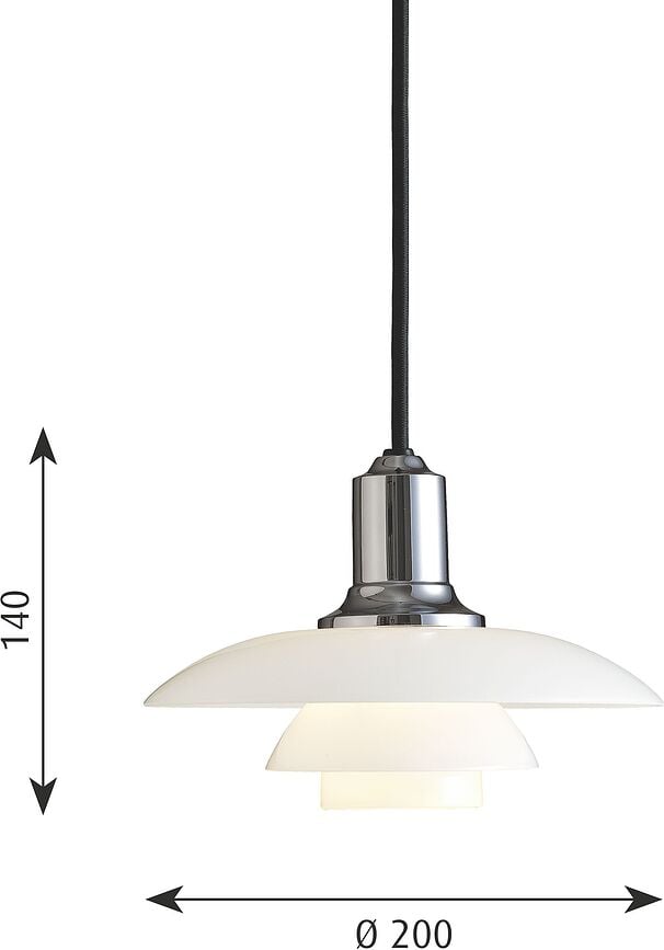 Lámpara Colgante PH, cromo, 20 cm