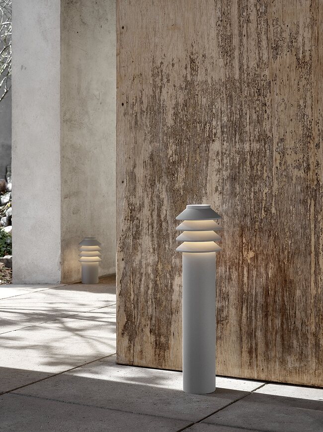 Lámpara de Exterior LED Bysted, 4000K, L, gris, con fijación de ancla y adaptador