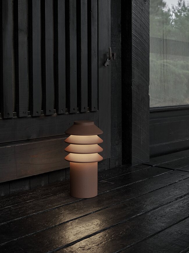 Lámpara de Jardín LED Bysted, 4000K, modelo S, gris, con anclaje y adaptador