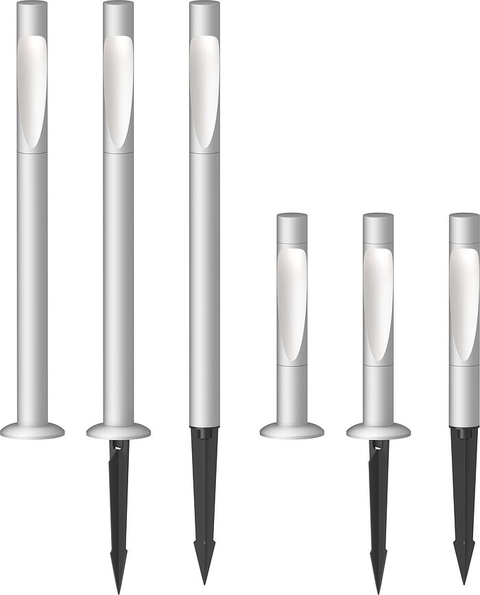 Lámpara de Jardín LED Flindt, 69,5 cm, 2700K, marrón, con estaca y adaptador