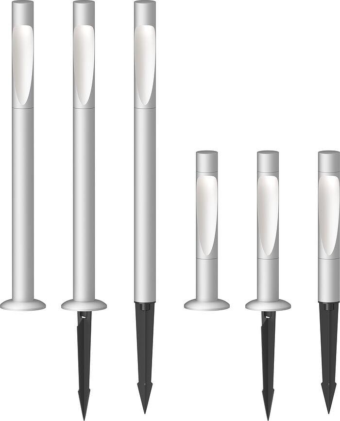 Baliza de Jardín LED 2700K Flindt, 69,5 cm, marrón, con fijación de base y adaptador