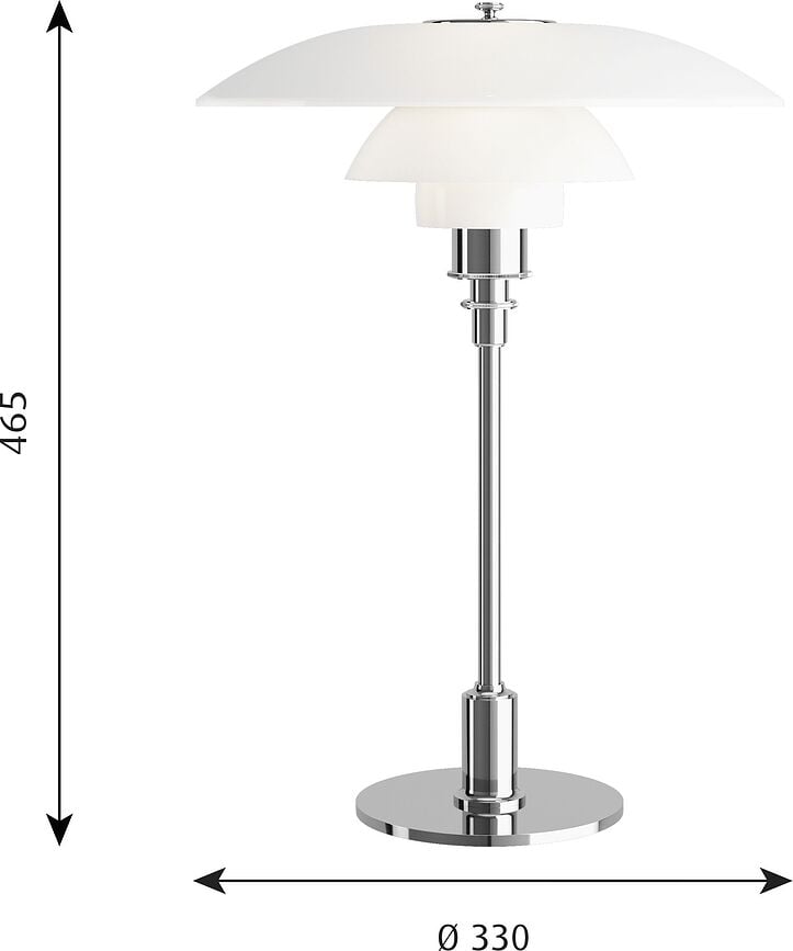 Lámpara de Mesa PH, de latón, con pantalla de cristal, 33 cm