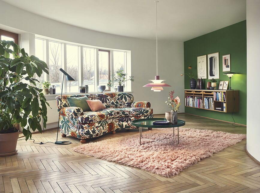 Lámpara de Pie AJ, verde apagado