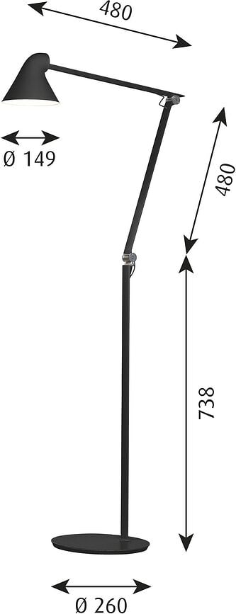 Lámpara de Pie LED NJP, 3000 K, gris claro