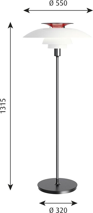 Lámpara de Pie PH 80, cromo