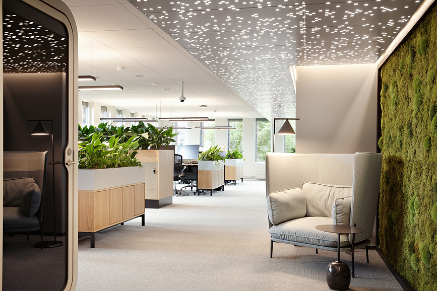 Lámpara colgante LED Slim Box Suspended KA HO, blanca, con difusor microprismático, control de iluminación Bluetooth