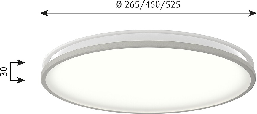 Munkegaard Plafonnier LED, compatible Dali, 3000K, 52,5 cm, satiné