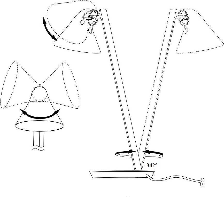 NJP Mini Lampe de Bureau LED, 2700 K, rose clair